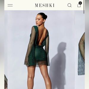 Meshki Samira Flare Sleeve Diamanté Dress